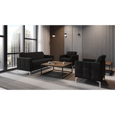 OfficeSource | Draper | Sofa with Silver Metal Legs - Light Gray - Silver – view 11