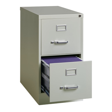 OfficeSource Steel Vertical File Collection 2 Drawer Vertical File Cabinet, 25'' Deep, Legal - Putty – view 10