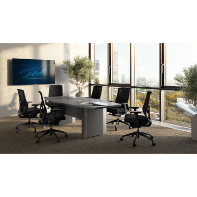 OfficeSource | OS Conference Tables | Boat Shaped Conference Table with Elliptical Base - 8' - Espresso – view 10