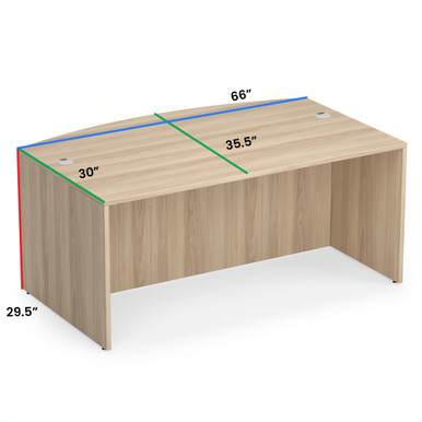 OfficeSource | OS Laminate | 66''W Bow Front Desk Shell - Java – view 11