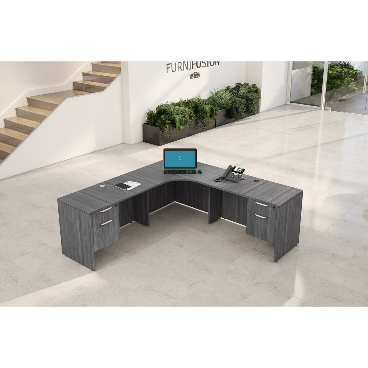 OfficeSource | OS Laminate Collection | L Shape Typical - OSTYP6