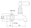Perrin and Rowe Mayan 4322 Wall Mounted Kitchen Tap with Lever Handles