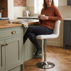 Allegro Leather Bar Stool Bright White