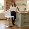 Allegro Leather Bar Stool Bright White