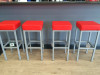 Cube Bar Stool Red