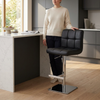 Deluxe Allegro Leather Bar Stool Black