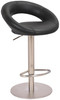 Deluxe Sorrento Leather Brushed Bar Stool Black