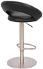 Deluxe Sorrento Leather Brushed Bar Stool Black