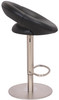 Deluxe Sorrento Leather Brushed Bar Stool Black
