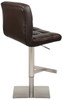 Deluxe Allegro Brushed Bar Stool Brown Square Base