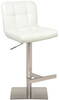 Deluxe Allegro Brushed Bar Stool White Square Base