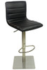 Deluxe Aldo Brushed Bar Stool Black Square Base