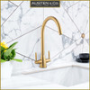 Austen & Co. Bilbao Golden Brass Kitchen Mixer Tap