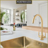 Austen & Co. Bilbao Golden Brass Kitchen Mixer Tap