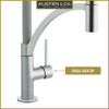 Austen & Co. Madrid Brushed Chrome with Gunmetal Grey Pull Out Hose Kitchen Mixer Tap