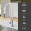 Austen & Co. Madrid Brushed Chrome with White Pull Out Hose Kitchen Mixer Tap