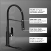 Riobel Mythic Mixer with Pull Down Spray Flexible Spout Matt Black Kitchen Tap