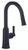 Riobel Trattoria Single Lever with Pull Down Spray and Round Spout Matt Black Kitchen Tap