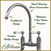 Artisan Mayfair Bridge Kitchen Tap with Lever Handles - Pewter