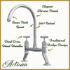 Artisan Mayfair Bridge Kitchen Tap with Crosshead Handles - Chrome