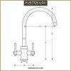 Austen & Co. Florence with Ronda Chrome Mixer Tap and Plumbing Kit
