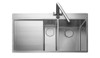 Rangemaster Cosmo 1.5 Bowl with Left Hand Drainer Stainless Steel Kitchen Sink