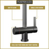 Austen & Co. Seville 4 in 1 Hot Tap Set Twist with Paddle Handle - Gun Metal