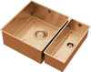 1810 AXIXUNO SET A - 355U & 150U Undermount 1.5 Bowl Sink - Copper