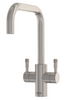 QETTLE Signature Modern Square Mixer Dual Lever Tap - Stainless Steel