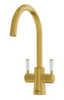 QETTLE Signature Classic Round Mixer Dual Lever Tap - Brass