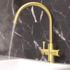 QETTLE Signature 4 in 1 Round Brass Boiling Water Tap with 2L Tank