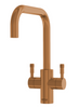 QETTLE Signature Modern Square Mixer Dual Lever Tap - Copper