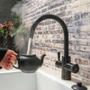 QETTLE Original 4 in 1 Round Black Boiling Water Tap with 7L Tank