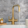 QETTLE Original 4 in 1 Square Gold Boiling Water Tap with 7L Tank