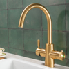 QETTLE Original 4 in 1 Round Gold Boiling Water Tap with 7L Tank