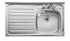 Rangemaster Contract Single Bowl with Left Hand Drainer Inset Stainless Steel Kitchen Sink - Satin