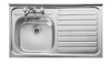 Rangemaster Contract Single Bowl with Right Hand Drainer Inset Stainless Steel Kitchen Sink - Satin