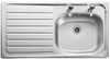 Rangemaster Lexin Single Bowl Inset with Left Hand Drainer 0.6 Gauge Stainless Steel Kitchen Sink - Satin