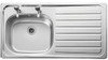 Rangemaster Lexin Single Bowl with Right Hand Drainer 0.6 Gauge Inset Stainless Steel Kitchen Sink - Satin