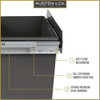 Austen & Co. 40L Built-In Hinged Cupboard Kitchen Bin - 3 Compartments