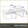 Austen & Co. 30L Built-In Hinged Cupboard Kitchen Bin - 2 Compartments