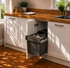 Austen & Co. 30L Built-In Hinged Cupboard Kitchen Bin - 2 Compartments