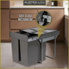 Austen & Co. 68L Built-In Hinged Cupboard Kitchen Bin - 2 Compartments