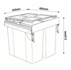 Austen & Co. 68L Pull Out Cupboard Kitchen Bin - 2 Compartments
