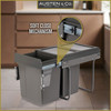Austen & Co. 40L Pull Out Cupboard Kitchen Bin - 2 Compartments