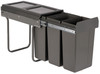 Austen & Co. 30L Built-In Hinged Cupboard Kitchen Bin - 3 Compartments