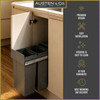 Austen & Co. 30L Built-In Hinged Cupboard Kitchen Bin - 3 Compartments