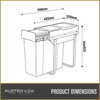 Austen & Co. 34L Built-In Hinged Cupboard Kitchen Bin - 1 Compartment