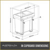 Austen & Co. 34L Built-In Hinged Cupboard Kitchen Bin - 1 Compartment