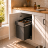 Austen & Co. 60L Built-In Hinged Cupboard Kitchen Bin - 2 Compartments